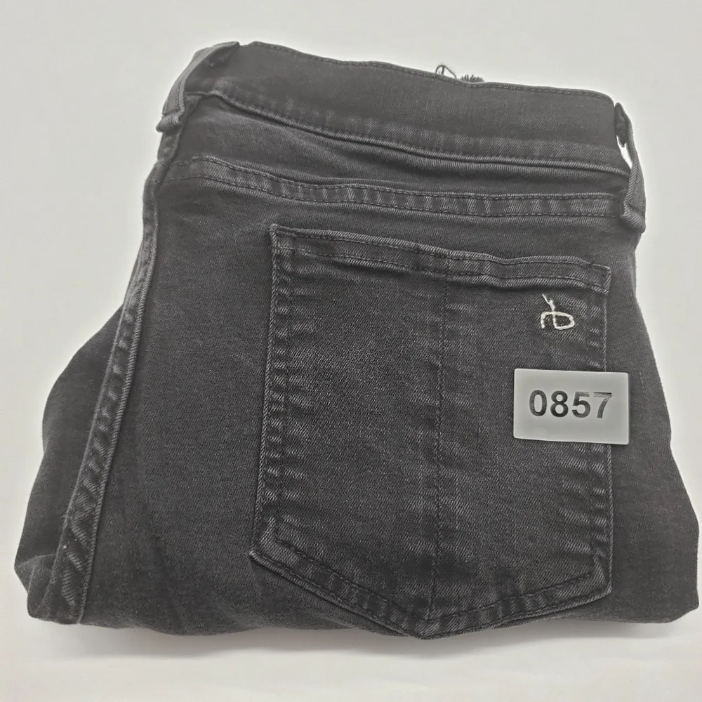 Rag & bone women US 29 black jeans ankle skinny raw hem zipper fly Modal blend